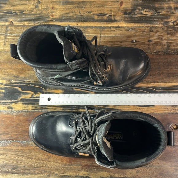 Work Centre steel toe work boots men size 8 black leather - Picture 10 of 17